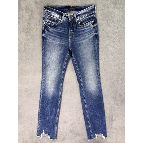Silver Jeans Denim - Silver Jeans Womens 27 Blue Medium Wash Mid Rise Suki Straight Stretch Denim